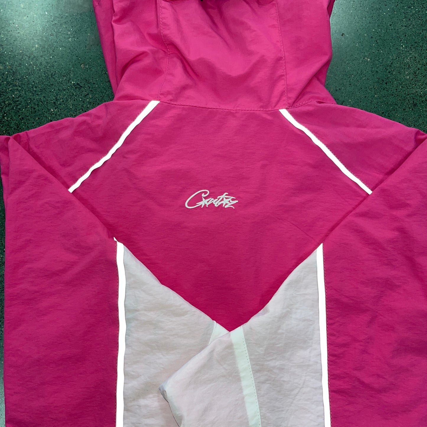 CORTEIZ PINK NYLON HOODIE