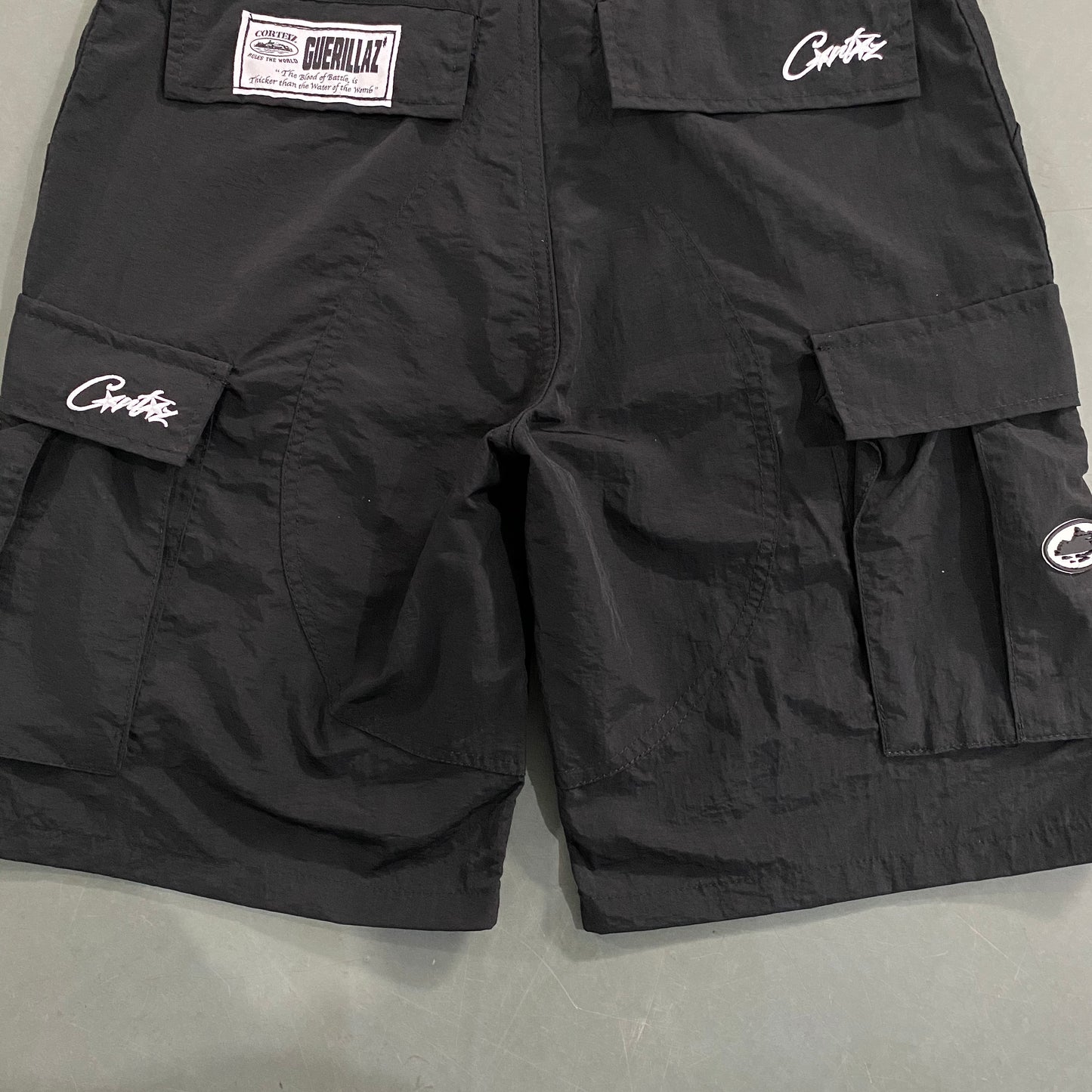 CORTEIZ BLACK/WHITE NYLON SHORTS