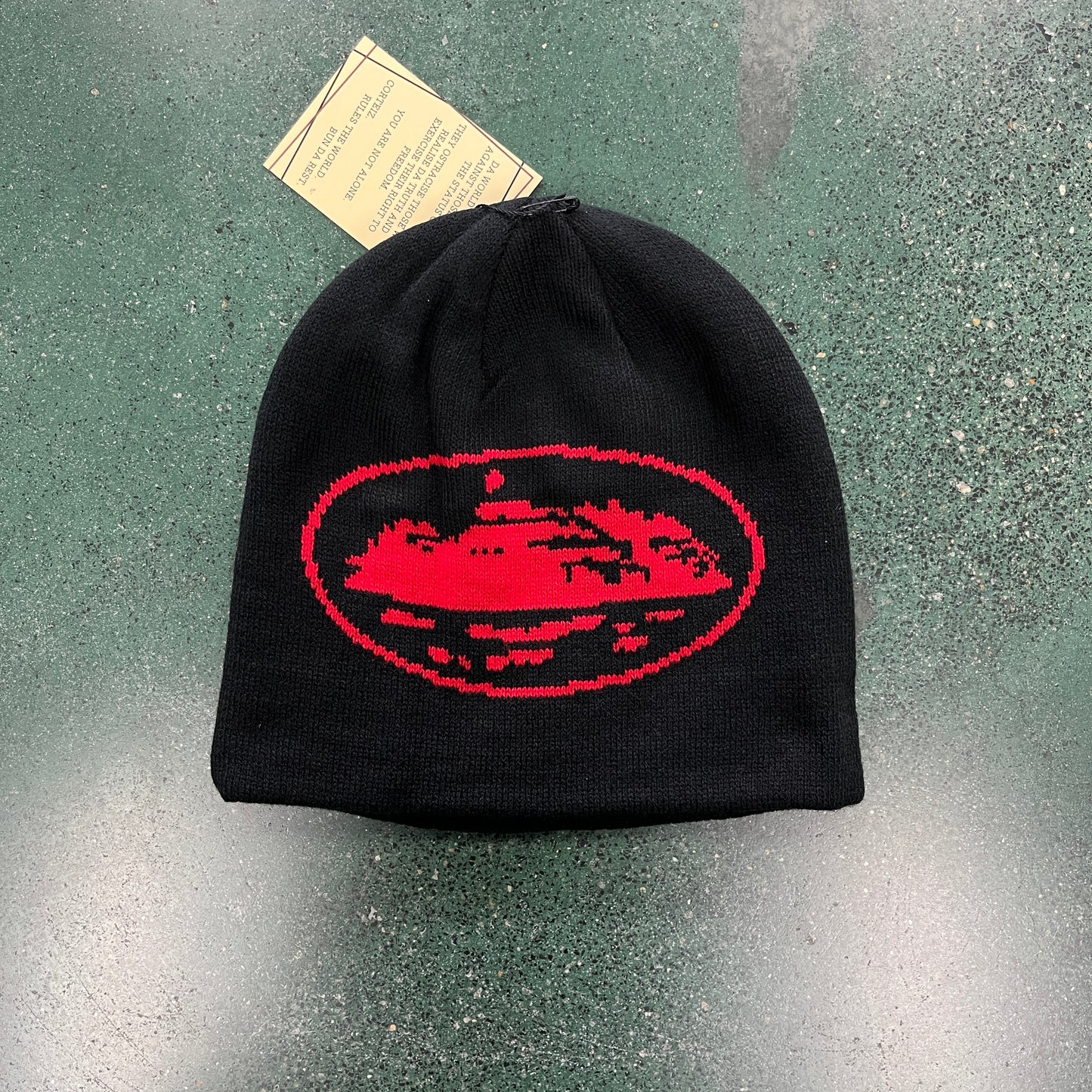 CORTEIZ ALCATRAZ BLACK/RED BEANIE