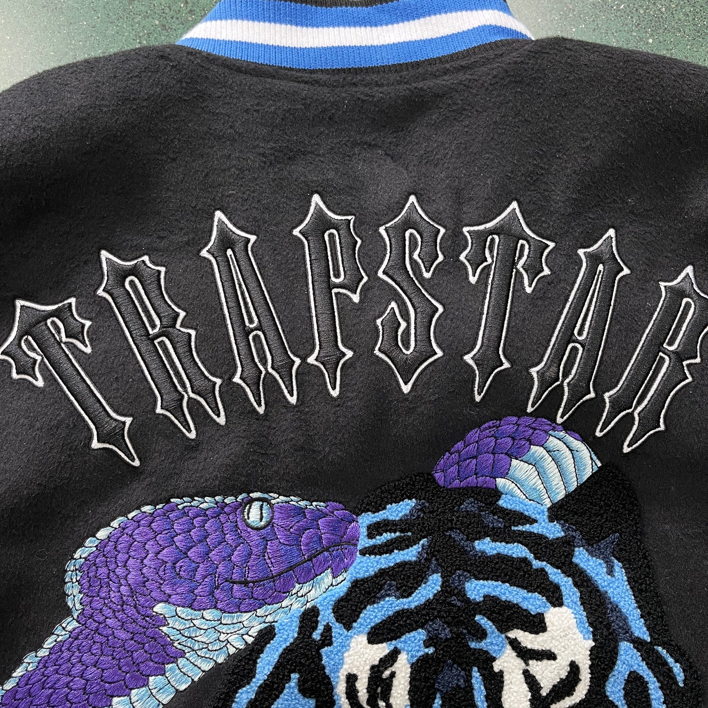 HYPERDRIVE T CHENILLE VARSITY JACKET - BLUE TIGER