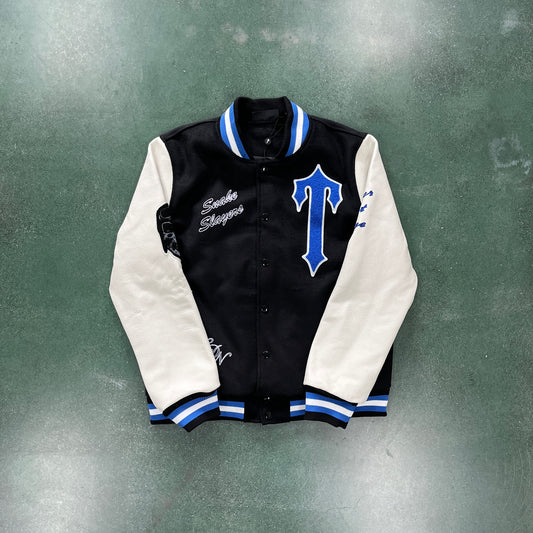 HYPERDRIVE T CHENILLE VARSITY JACKET - BLUE TIGER