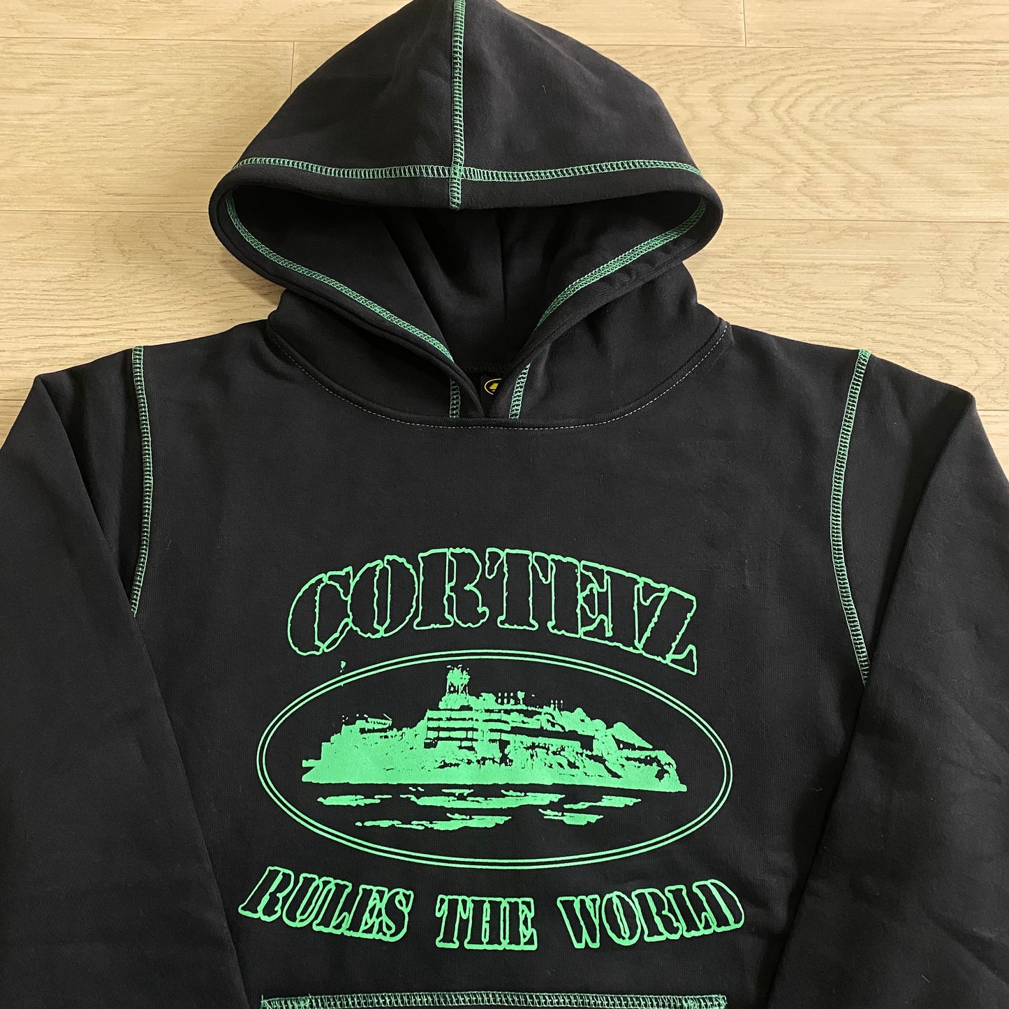 CORTEIZ ALCATRAZ BLACK/GREEN HOODIE