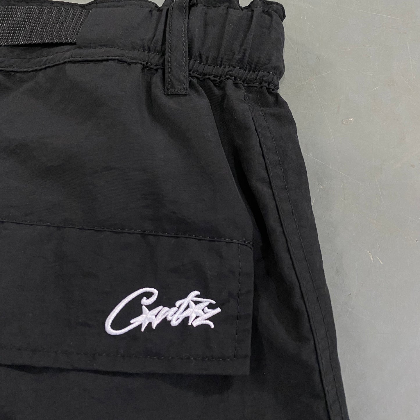 CORTEIZ BLACK/WHITE NYLON SHORTS