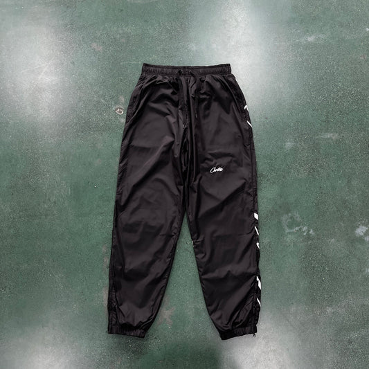 CORTEIZ ALL BLACK NYLON JOGGERS