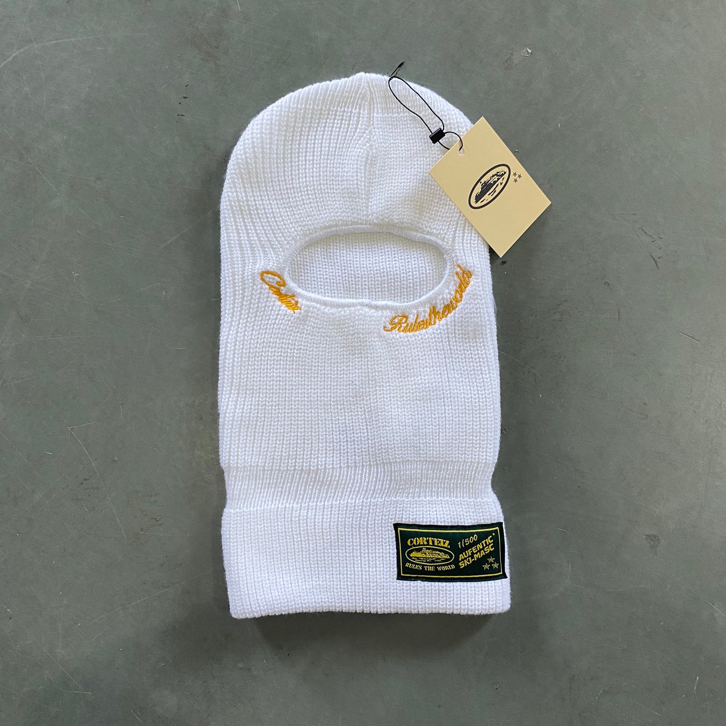 CORTEIZ WHITE/YELLOW BALACLAVA