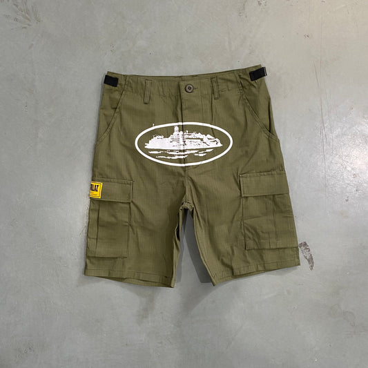 CORTEIZ OLIVE GREEN CARGO SHORTS