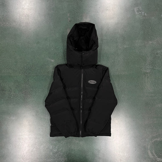 TRAPSTAR HOODED PUFFER - TRIPLE BLACK