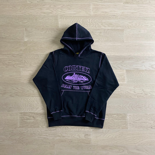 CORTEIZ ALCATRAZ BLACK/PURPLE HOODIE