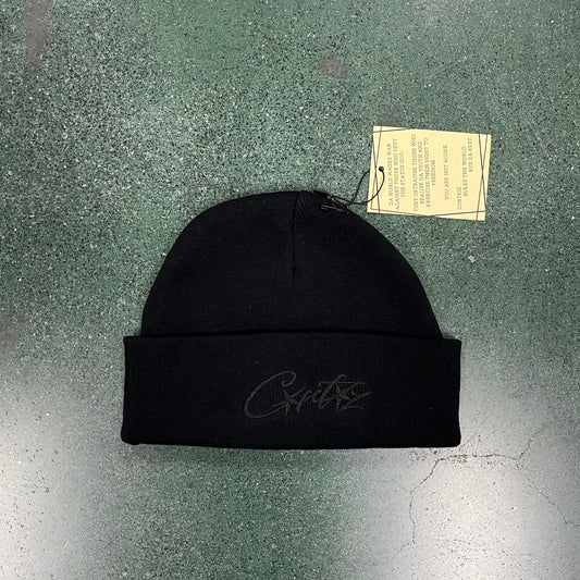 CORTEIZ ALL BLACK BASIC BEANIE