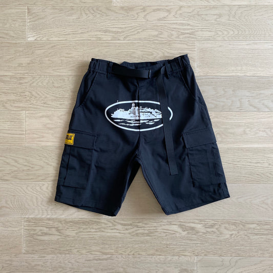 CORTEIZ BLACK/WHITE CARGO SHORTS