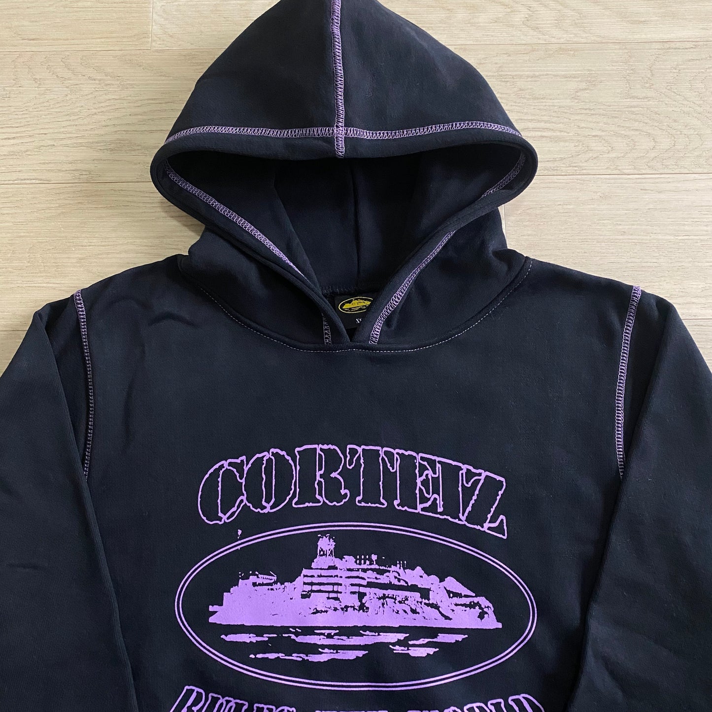 CORTEIZ ALCATRAZ BLACK/PURPLE HOODIE