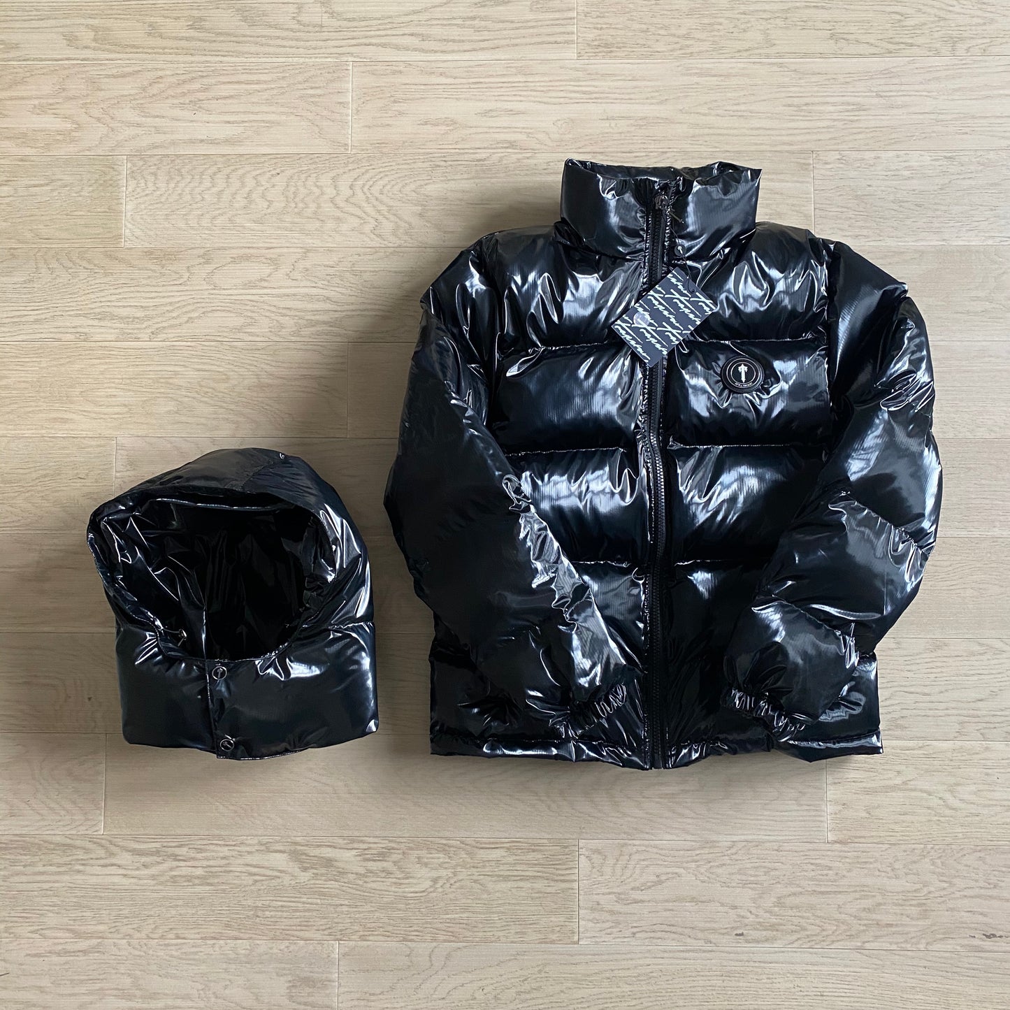 SHINY TRAPSTAR PUFFER- BLACK 2.0