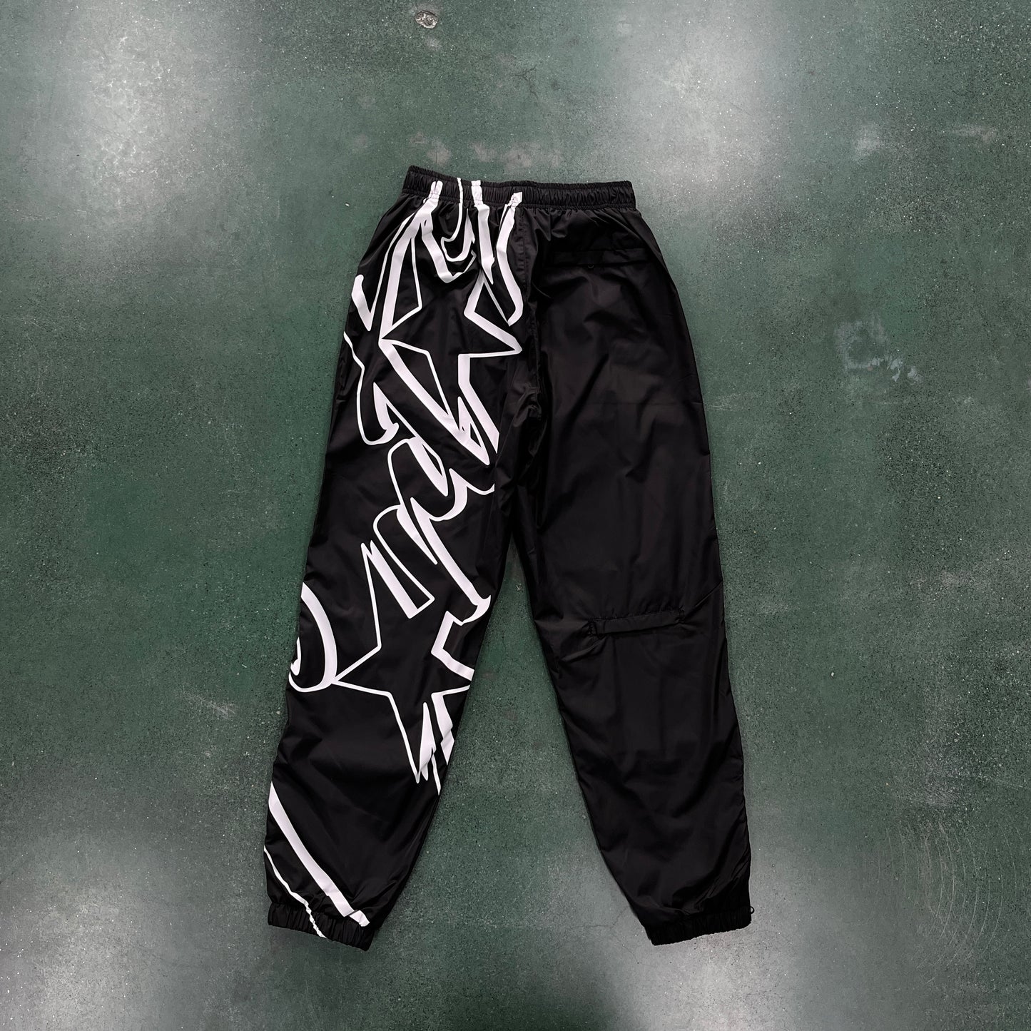 CORTEIZ ALL BLACK NYLON JOGGERS