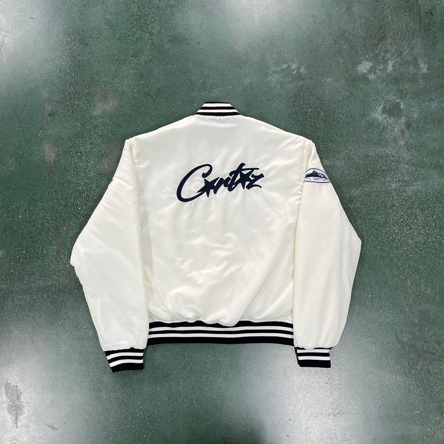 CORTEIZ STADIUM WHITE VARSITY JACKET