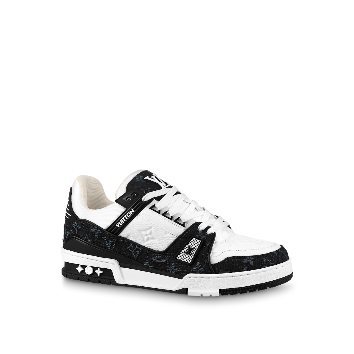 SNEAKER LV TRAINER BLACK N WHITE